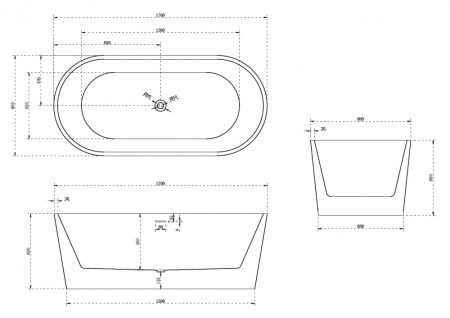 Акриловая ванна Abber 170x80 AB9209MB