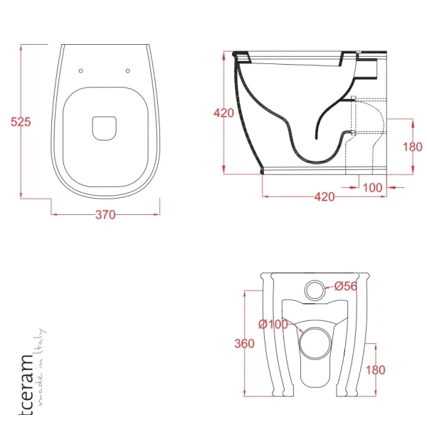 Унитаз приставной Artceram Azuley AZV0020100