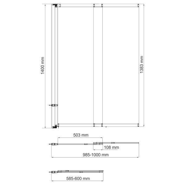 Шторка для ванны WasserKRAFT Tauber 64S 100 64S02-100 никель