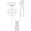 Раковина Abber Stein AS2552 50x50 см, напольная, белый матовый