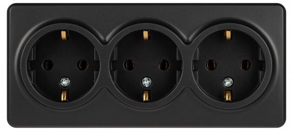 Розетка тройная с заземлением и со шторками Эра Эра Эксперт 11-2208-05