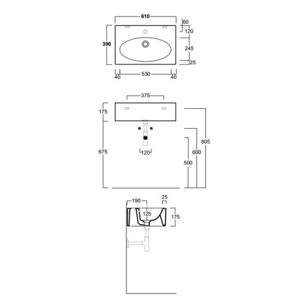 Раковина Simas Lft Spazio 60 LFT54bi