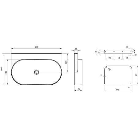 Раковина 80,5x50 см Ravak Yard 800 XJX0D080000