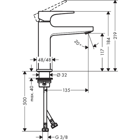 Смеситель для раковины hansgrohe Metropol 110 32507670 матовый черный