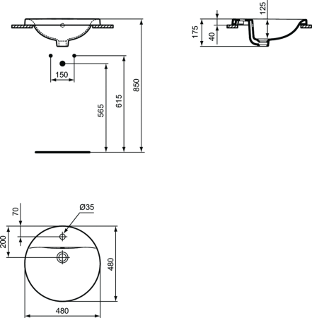 Раковина Ideal Standard Connect 48 (E504201)