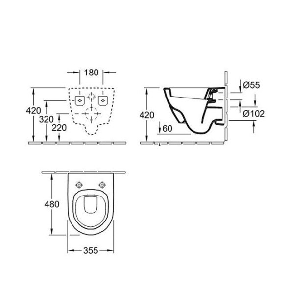 Подвесной унитаз Villeroy&Boch Subway 2.0 56061001