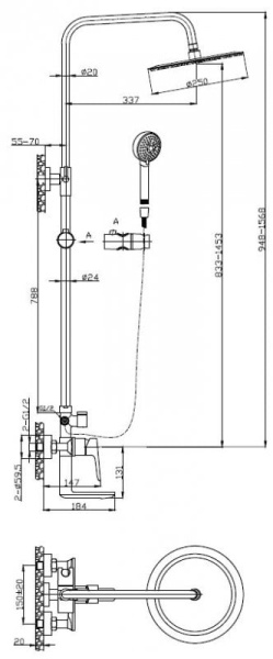 Душевая стойка BelBagno ANCONA ANCONA-VSCM-CRM
