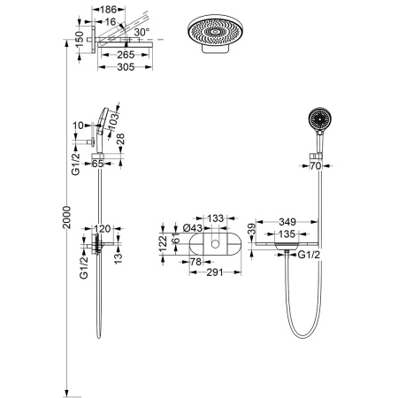 Душевой комплект Vincea VSFW-2F12TMB матовый черный