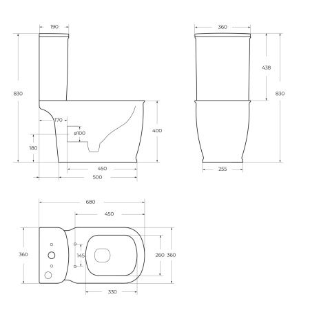 Унитаз-компакт безободковый BelBagno PRADO BB10150CP