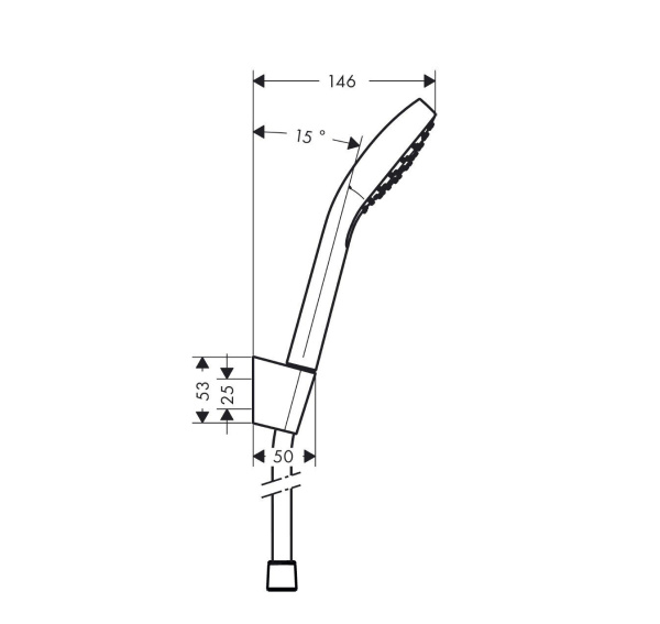 Душевой набор hansgrohe Croma Select S 1jet 26410400 с держателем и шлангом 160 см