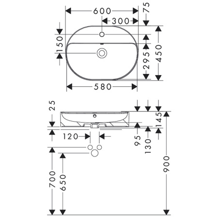Раковина hansgrohe Xanuia U 60x45 60171450 белая