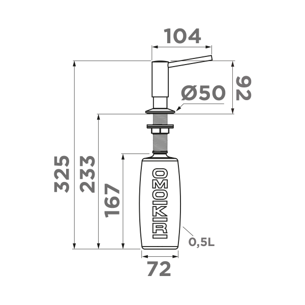 Дозатор Omoikiri OM-02-P 4975017 ваниль