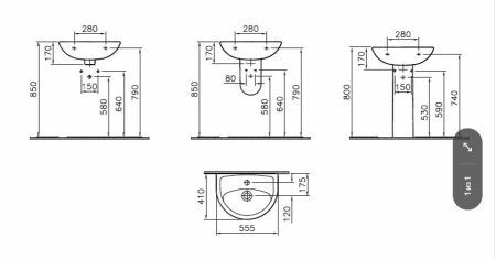 Раковина Vitra Norm Fit 55 см 6894B099-1776
