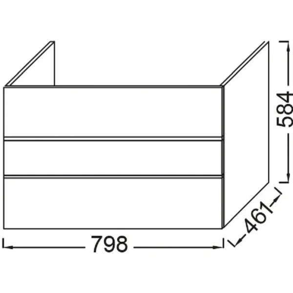 Тумба под раковину Jacob Delafon Lucien 80 EB2057-J5-J5 белый лак