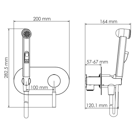 Смеситель для душа WasserKRAFT Gollach 3338 черный