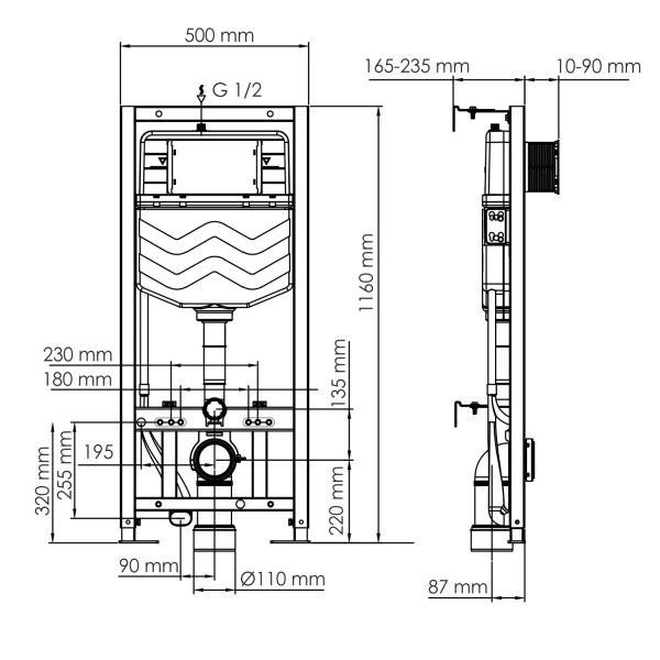 Аллер (Aller) 10TLT.010.ME.PG02 Система инсталляции для унитазов