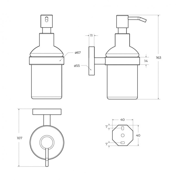 Диспенсор для мыла подвесной Cezares Relax RELAX-SOIS-V-GM оружейная сталь