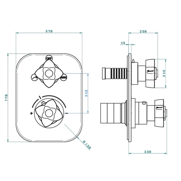 Смеситель для душа THG Ptale de cristal clair U6A.A02.5500BE