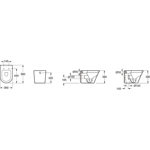 Приставной унитаз с сиденьем микролифт Grossman Modern GR-PR3011