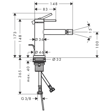 Смеситель для биде Hansgrohe Tecturis S 73201000