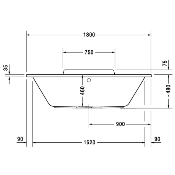 Акриловая ванна 180x80 см Duravit DuraStyle 700298000000000