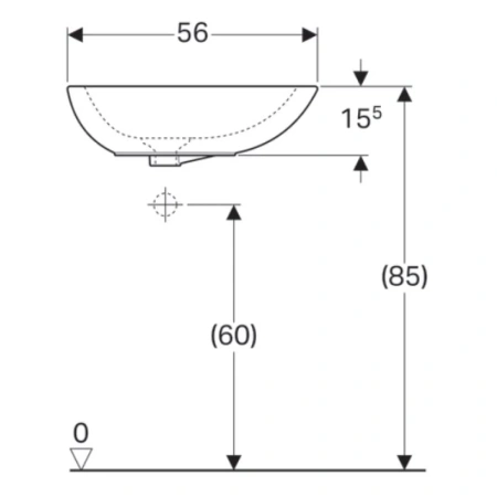Раковина 56x40 см Geberit Citterio 500.543.01.1