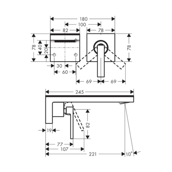 Смеситель для раковины Axor MyEdition 47060000 хром/зеркальное стекло