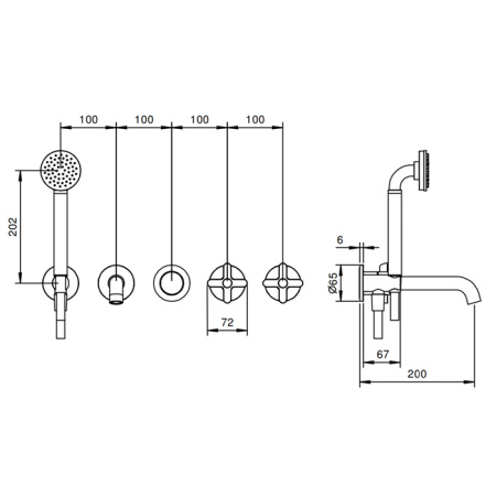 Смеситель для ванны Fantini Icona Classic 53 02 R019B