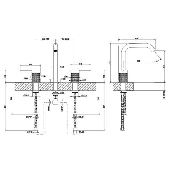 Смеситель для раковины Gessi 316 54412#239 нержавейка