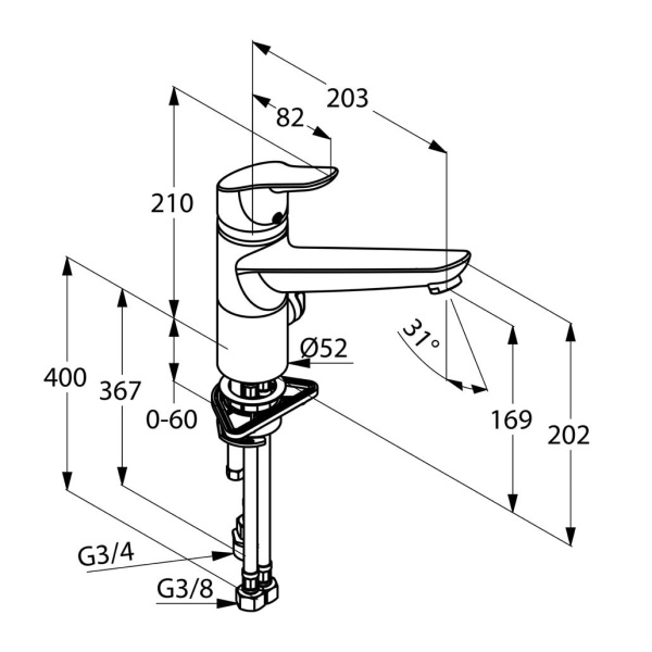 Смеситель для кухни Kludi Objekta 325760575
