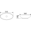 Раковина-чаша CeramaLux 9022 51x36 см, накладная, белый