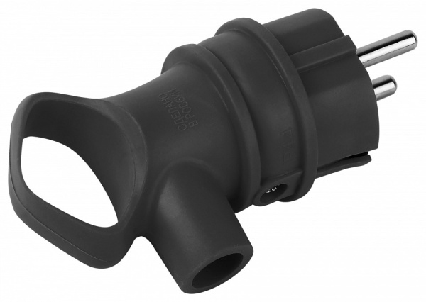 Вилка угловая с заземлением Эра  VX12-B-IP44