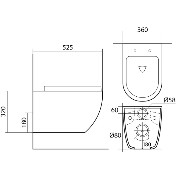 Унитаз подвесной Aquatek Европа AQ1901-MW безободковый, с сиденьем микролифт, белый матовый