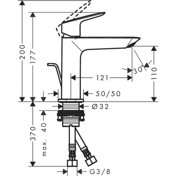 Смеситель для раковины hansgrohe Logis Fine 71251000 хром