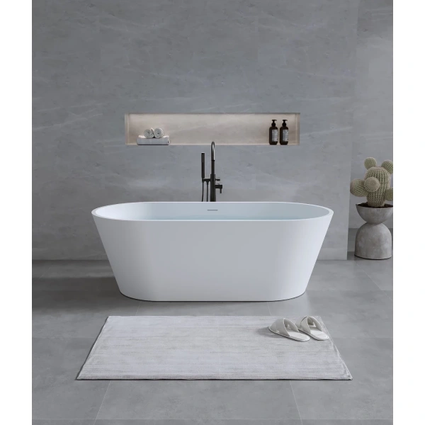 Ванна из литьевого мрамора Timo Elissa Solid Surface ELISSA1580 158x74 см, отдельностоящая, белый матовый