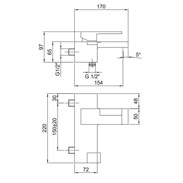 Смеситель для ванны Fantini AR/38 38 02 3315S