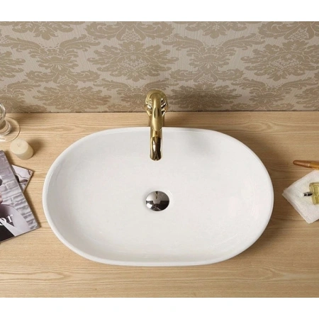 Раковина-чаша CeramaLux 9026A 60x41,5 см, накладная, белый