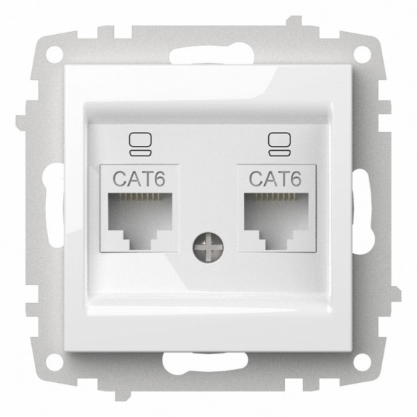 Розетка двойная Ethernet RJ-45 без рамки Elbi Eleсtriс Zena Vega 609-015600-248