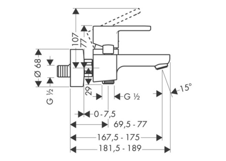 Смеситель для ванны hansgrohe Metropol S 14461000