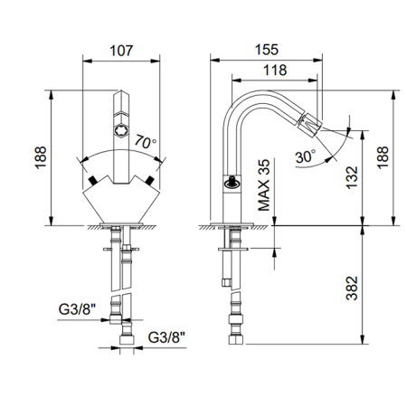 Смеситель для биде Fantini Venezia 29 02 N462SWF