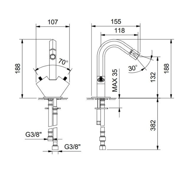 Смеситель для биде Fantini Venezia 29 02 N462SWF
