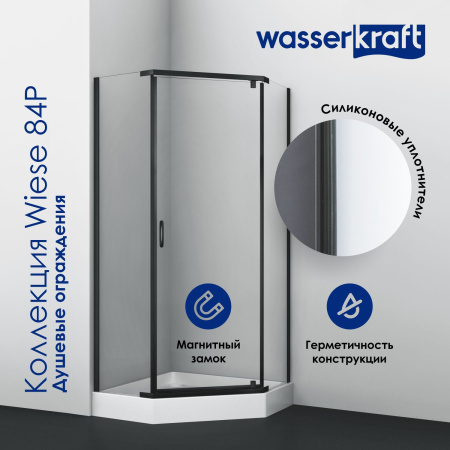 Душевой уголок WasserKRAFT Wiese 84P38 черный