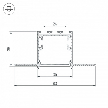 Профиль встраиваемый Arlight SL-LINIA 036225