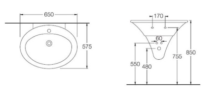 Раковина Hatria Sculture 65x57.5см YOFP01 белая