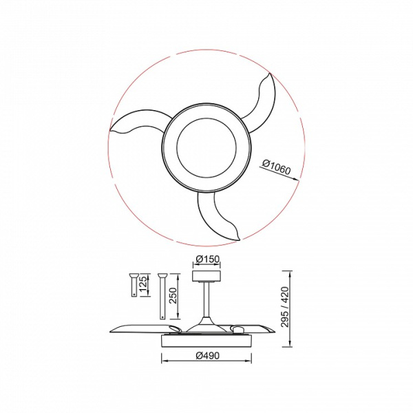 Светильник с вентилятором Mantra Niseko Fan 9063