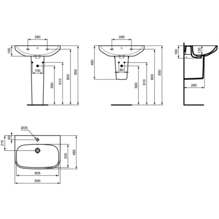 Раковина 65x48 см Ideal Standard I.Life A T470401