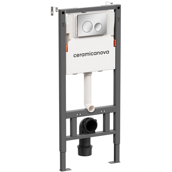 Инсталляция для унитаза Ceramica Nova Balance Circle CN121001CH с кнопкой смыва, хром