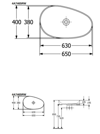 Раковина Villeroy&Boch Antao 65 4A7465AM миндальный