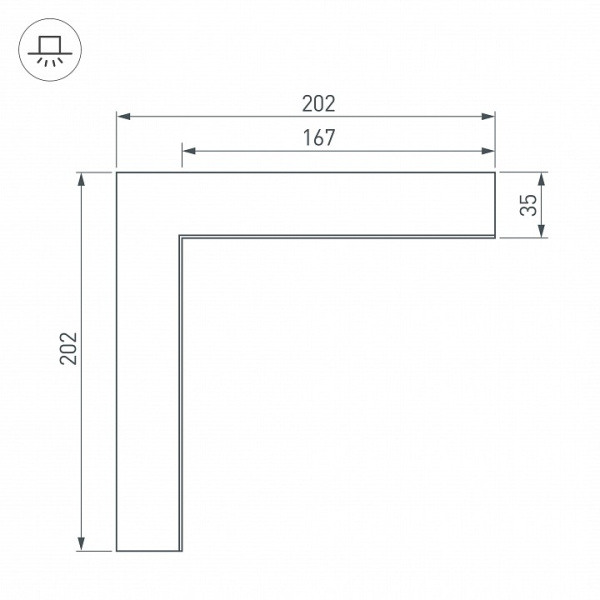 Соединитель угловой L-образный накладной Arlight S-LUX 030124