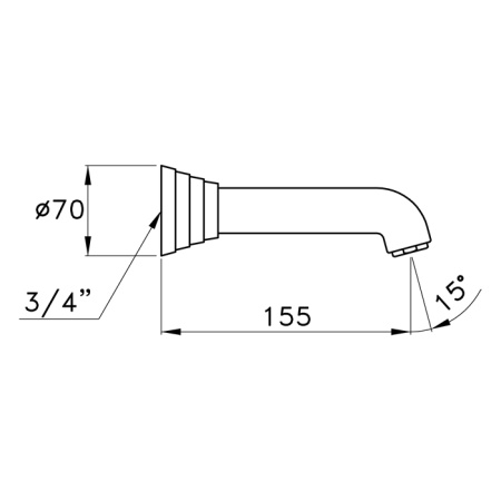 Излив для ванны Stella Titian TT 09000 CR00